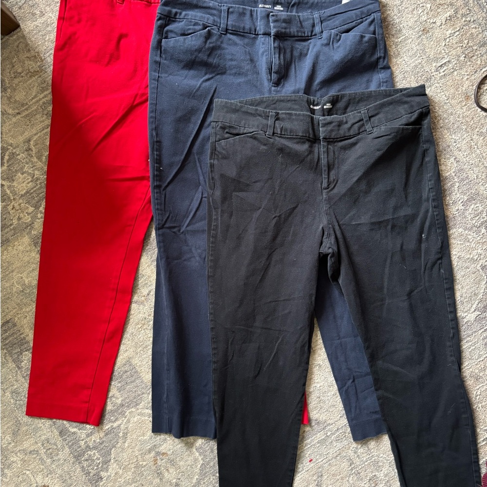 Red, Blue, and Black Pants Set